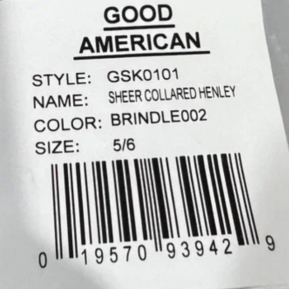 Good American Women's Sheer Collared Henley Top - Picture 4 of 9